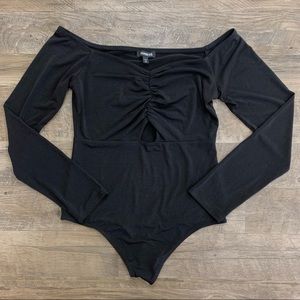 Express Ruched Off Shoulder Bodysuit